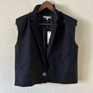 NWT Olivaceous Wool Blend Academic One Button‎ Navy Lined Vest Medium Old Money